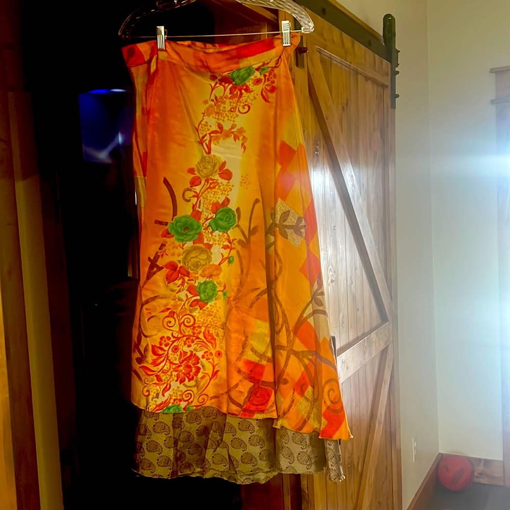 Reversible Indian silk skirt, NIP